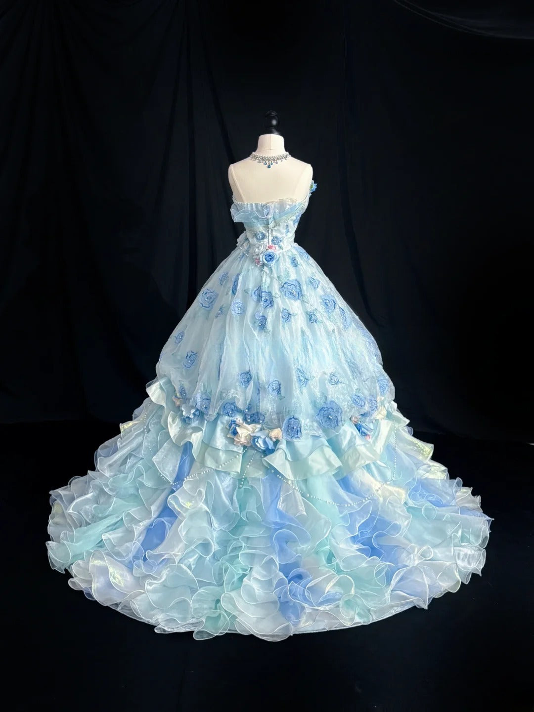 Stunning Prom Dress Strapless Ruffle Ball Gown 16th Dress Evening Dress  D2843