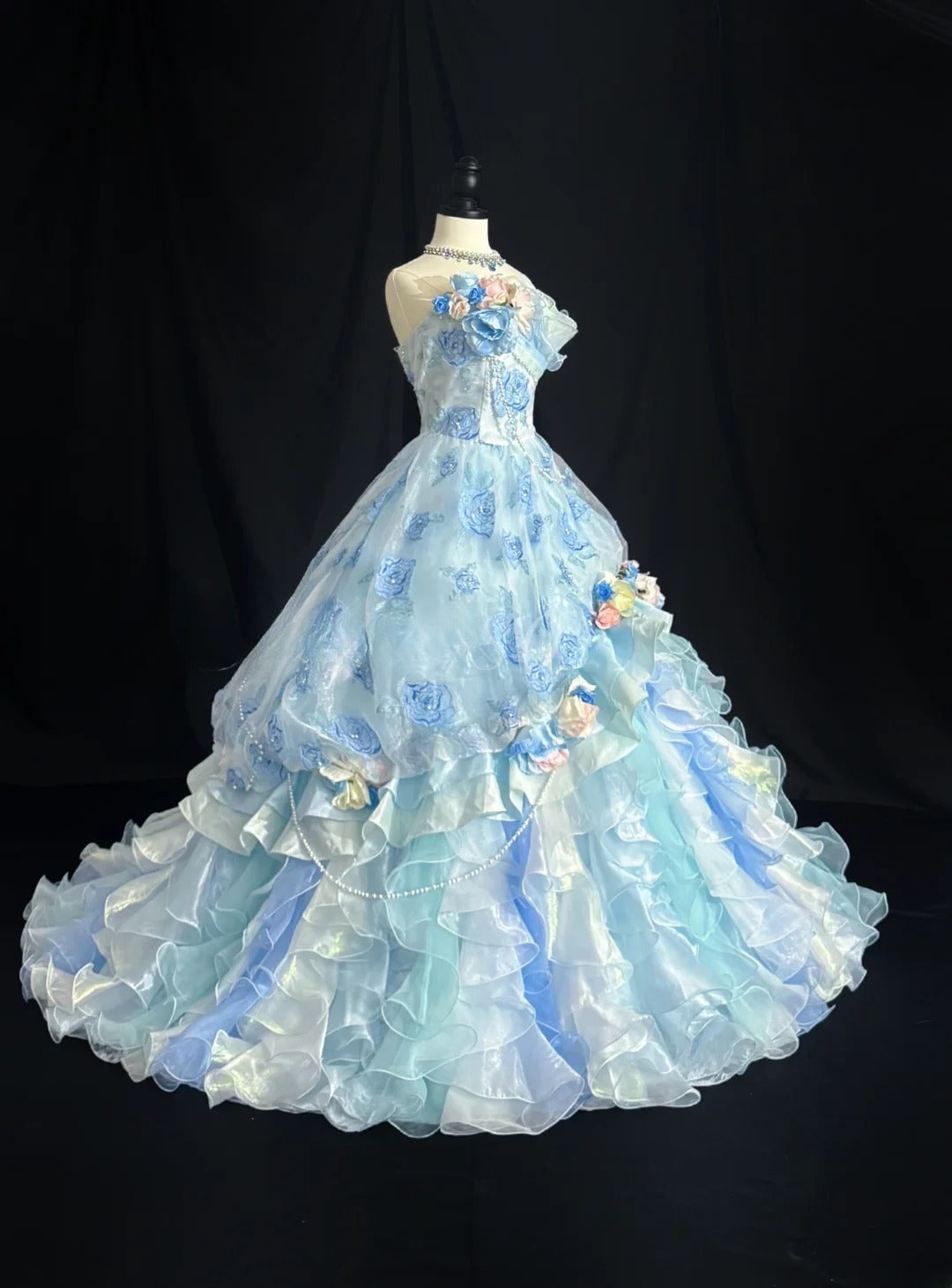 Stunning Prom Dress Strapless Ruffle Ball Gown 16th Dress Evening Dress  D2843