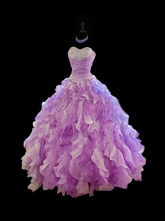 Pretty Prom Dress Sweetheart Pleated Ruffle Ball Gown Evening Dress 16th Dress  D2844