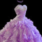 Pretty Prom Dress Sweetheart Pleated Ruffle Ball Gown Evening Dress 16th Dress  D2844