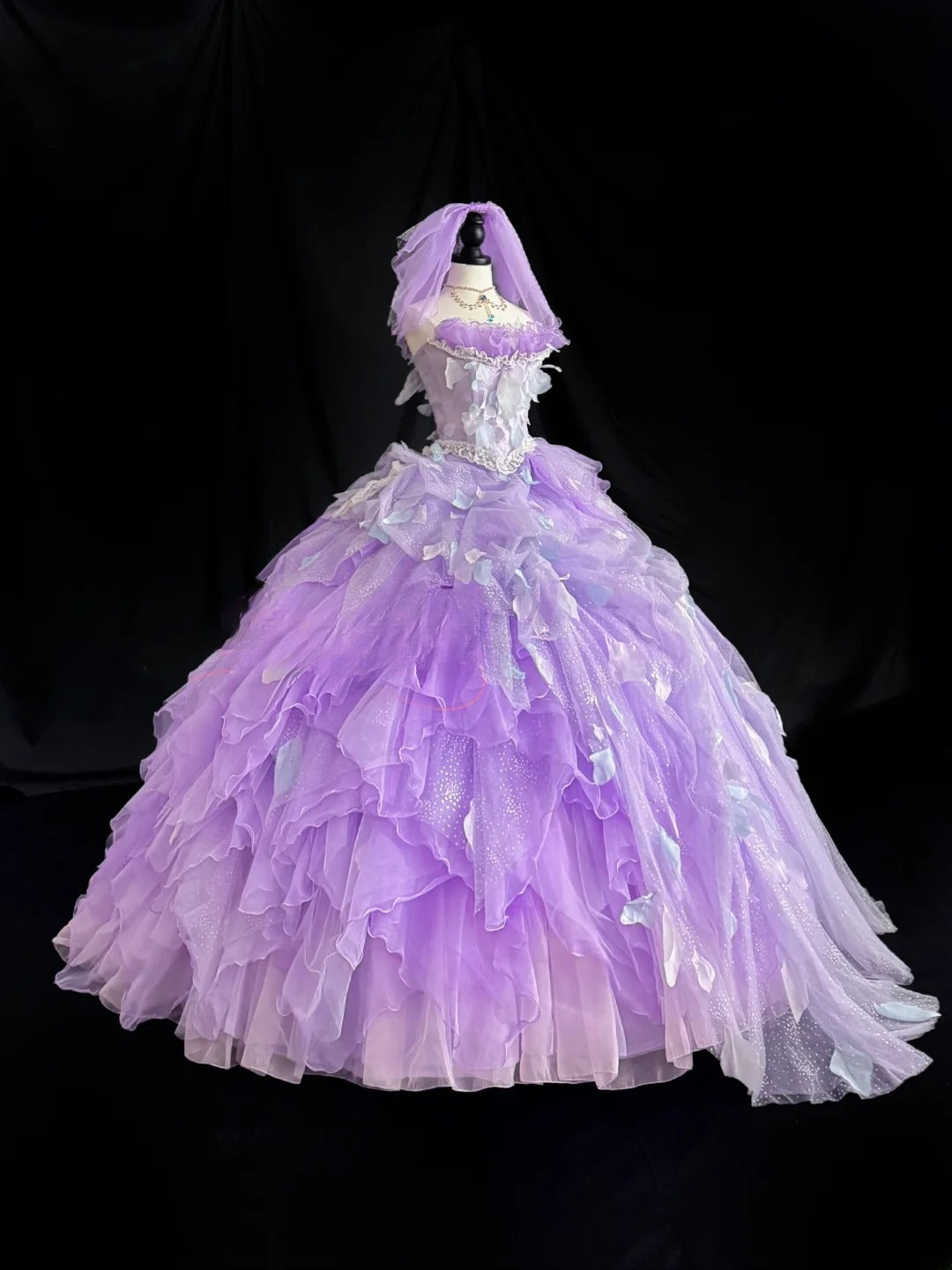 Charming Prom Dress Strapless Ruffle Tulle Ball Gown Evening Dress 16th Dress  D2845
