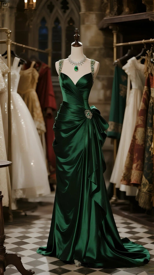 Gorgeous Prom Dress Spaghetti Straps Pleated Evening Dress Gala Dress   D2948