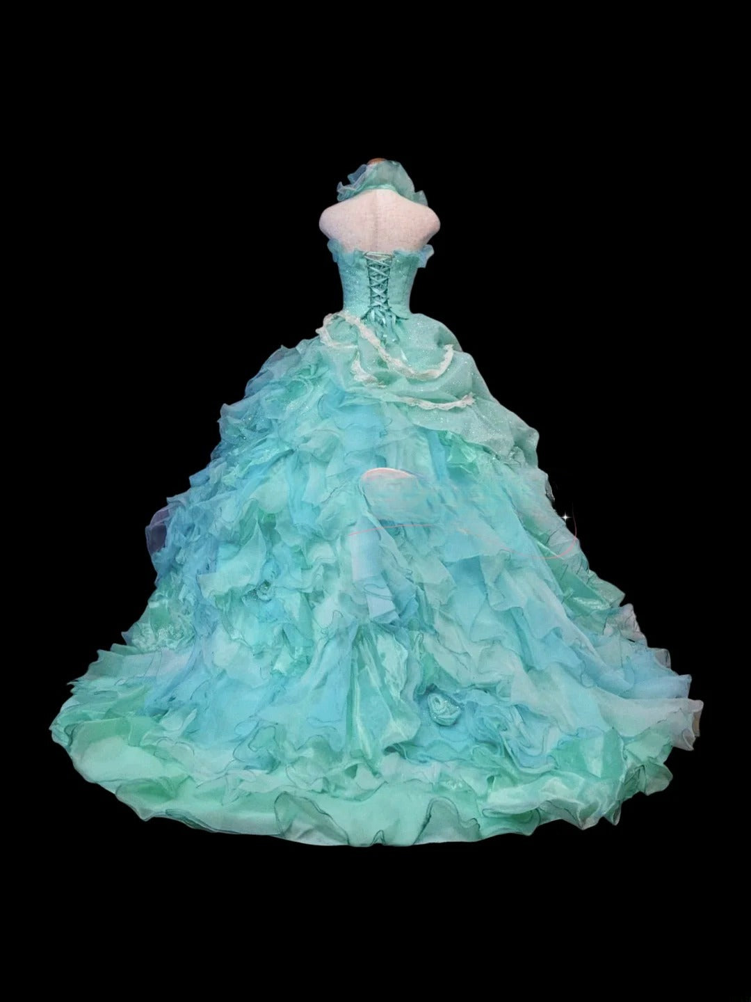 Beauty Prom Dress Halter Ruffle Tiered Evening Dress Sweet 16 Dress Ball Gown  D2848