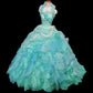 Beauty Prom Dress Halter Ruffle Tiered Evening Dress Sweet 16 Dress Ball Gown  D2848