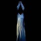 Elegant Prom Dress Gradient V-neck Pleated Gala Dress Evening Dress Party Dress    D2952