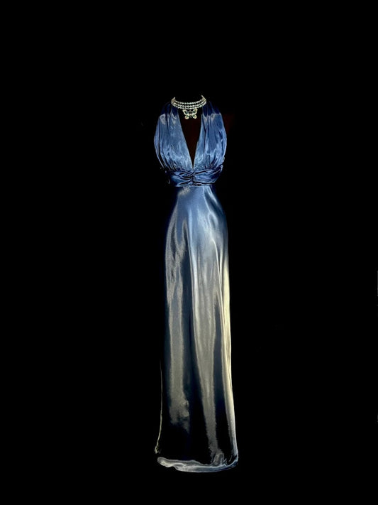 Elegant Prom Dress Gradient V-neck Pleated Gala Dress Evening Dress Party Dress    D2952