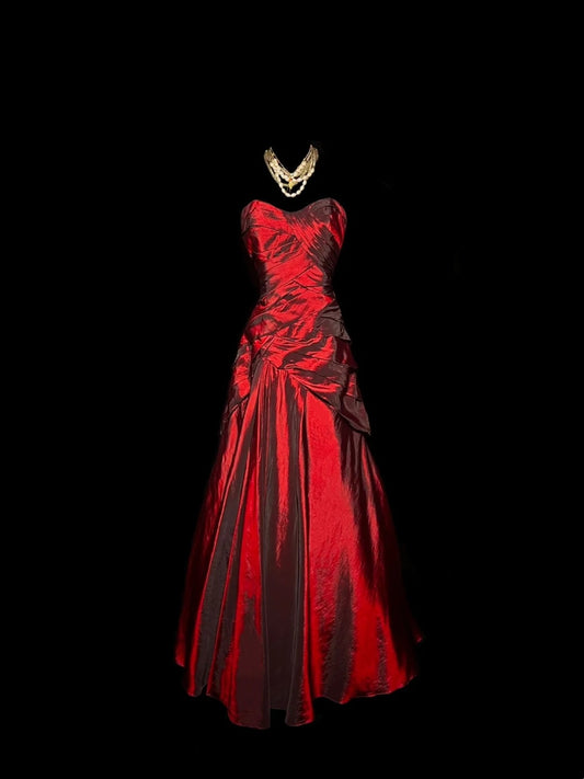 Stunning Prom Dress A Line Red Sweetheart Pleated Gala Dress Evening Dress Party Dress    D2953