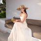 Shiny Women Dress Strapless Pleated Party Dress Summer Date Dress Vacation Dress    D2955