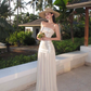 Shiny Women Dress Strapless Pleated Party Dress Summer Date Dress Vacation Dress    D2955