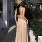 Sexy Women Dress Halter Pleated Party Dress Summer Date Dress Vacation Dress    D2956