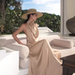 Sexy Women Dress Halter Pleated Party Dress Summer Date Dress Vacation Dress    D2956