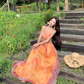 Stunning Women Dress Spaghetti Straps Pleated Summer Date Dress Seaside Party Dress    D2957