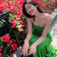Charming Women Dress Green Strapless Pleated Summer Date Dress Seaside Party Dress   D2959