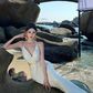 Elegant Women Dress Halter Backless Summer Seaside Dress Vacation Date Dress   D2961