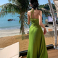 Beauty Summer Dress Halter Pleated Women Dress Vacation Seaside Dress Date Dress Party Dress   D2964