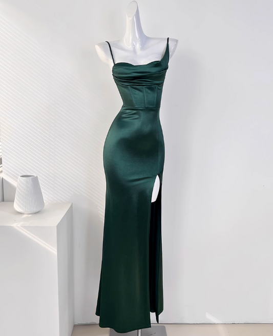Sexy Prom Dress Asymmetrical Neck Slit Evening Dress Gala Dress Party Dress     D2967