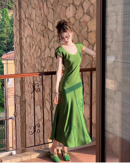 Minimalist Summer Dress Crew Neck Women Dress Vacation Dress Daily Date Dress   D2968