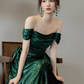 Shiny Prom Dress A Line Off Shoulder Pleated Evening Dress Gala Dress Party Dress   D2972