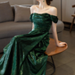 Shiny Prom Dress A Line Off Shoulder Pleated Evening Dress Gala Dress Party Dress   D2972