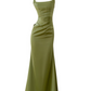 Beauty Prom Dress Square Neck Pleated Evening Dress Gala Dress Party Dress D2974