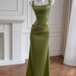 Beauty Prom Dress Square Neck Pleated Evening Dress Gala Dress Party Dress D2974