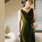 Elegant Prom Dress Velvet A Line Evening Dress Gala Dress D2976