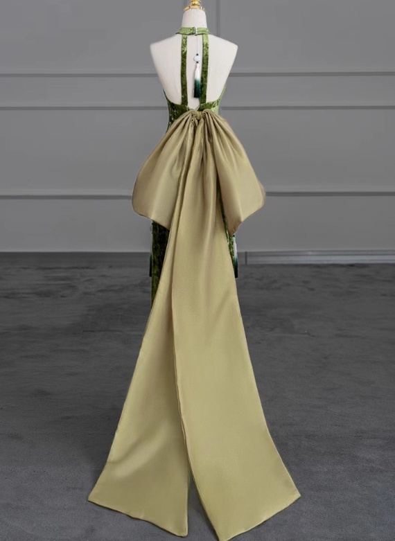 Elegant Prom Dress Halter Bowknot Gala Dress Evening Dress Party Dress D2977