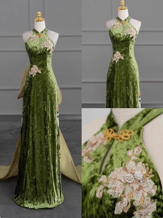 Elegant Prom Dress Halter Bowknot Gala Dress Evening Dress Party Dress D2977