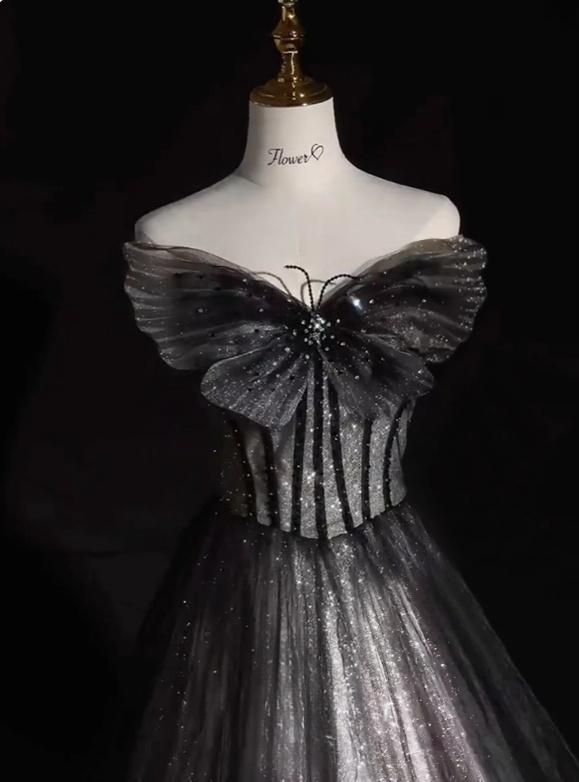 Shiny Prom Dress Sweetheart Butterfly Gala Dress Evening Dress Party Dress D2979