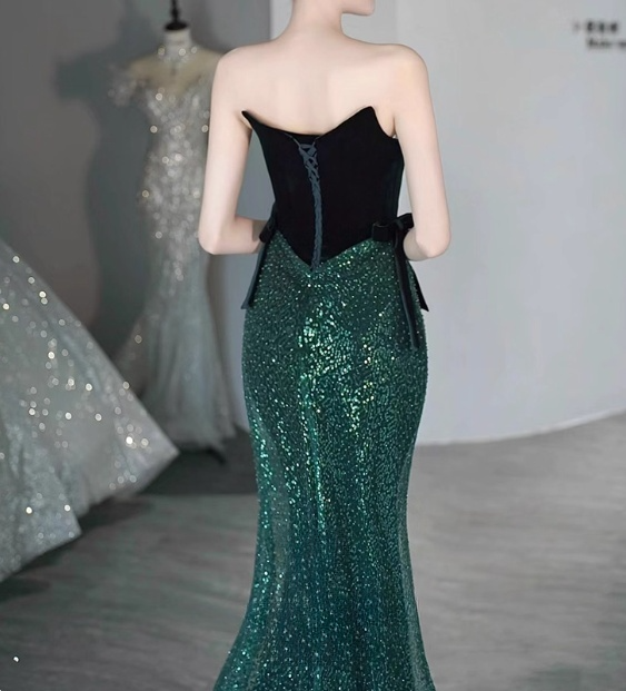 Shiny Prom Dress Strapless Sequin Gala Dress Evening Dress Party Dress D2981