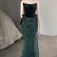 Shiny Prom Dress Strapless Sequin Gala Dress Evening Dress Party Dress D2981