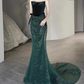 Shiny Prom Dress Strapless Sequin Gala Dress Evening Dress Party Dress D2981