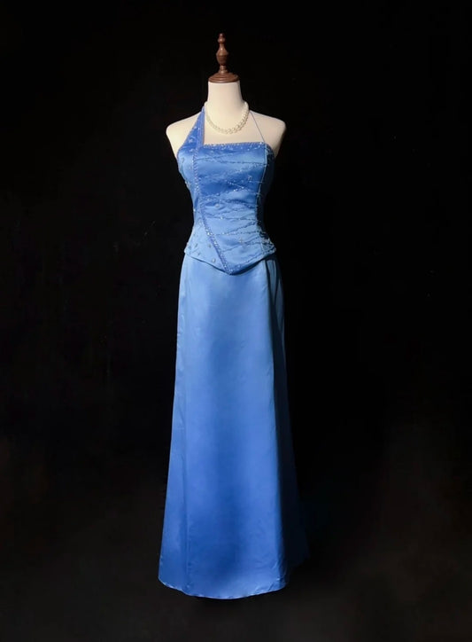 Charming Prom Dress A Line Asymmetrical Neck Long Evening Dresses Gala Dress D2985