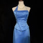 Charming Prom Dress A Line Asymmetrical Neck Long Evening Dresses Gala Dress D2985