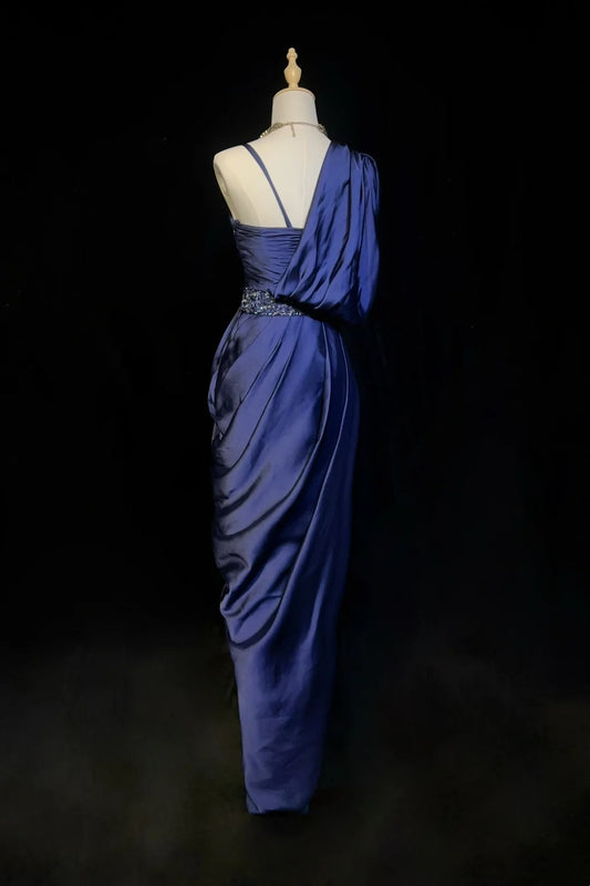 Pretty Prom Dress One Shoulder Pleated Evening Dresses Gala Dress Party Dress D2987