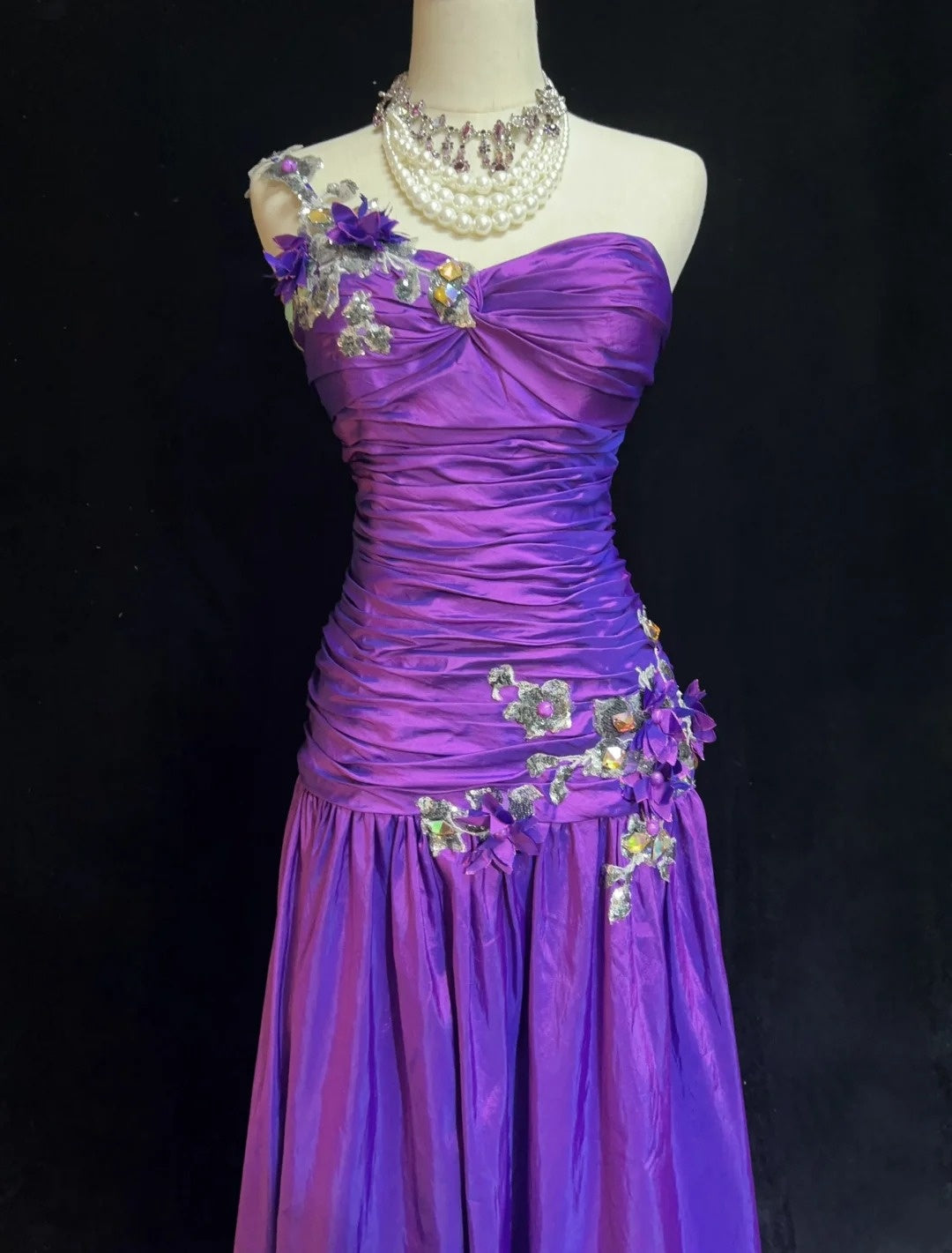 Gorgeous Prom Dress Purple A Line One Shoulder Pleated Gala Dress Evening Dresses Party Dress D2992