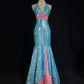 Shiny Prom Dress Blue Halter Sequin Mermaid Gala Dress Evening Dresses Party Dress D2993