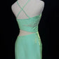 Beauty Prom Dress Light Green Spaghetti Straps Gala Dress Evening Dresses Party Dress D2994