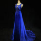 Gorgeous Prom Dress A Line Blue Straps Gala Dress Evening Dresses D2996