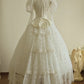 Charming High Collar Lace Pleated Tiered Wedding Dress D2999