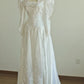 Elegant High Collar Backless Pearl Lace Wedding Dress D3000
