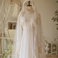 Elegant A Line High Collar Lace Pleated Wedding Dress D3004
