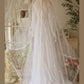 Elegant A Line High Collar Lace Pleated Wedding Dress D3004