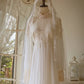 Elegant A Line High Collar Lace Pleated Wedding Dress D3004