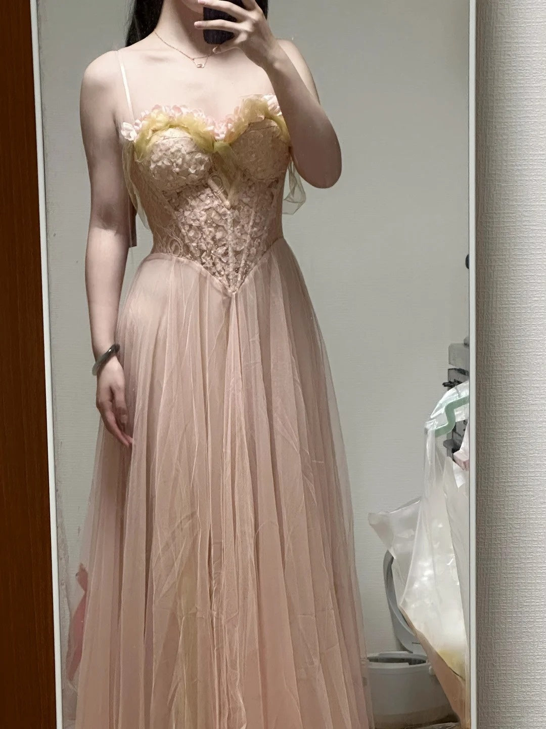 Pretty Prom Dress A Line Spaghetti Straps Pleated Party Dress Gala Dress D3005