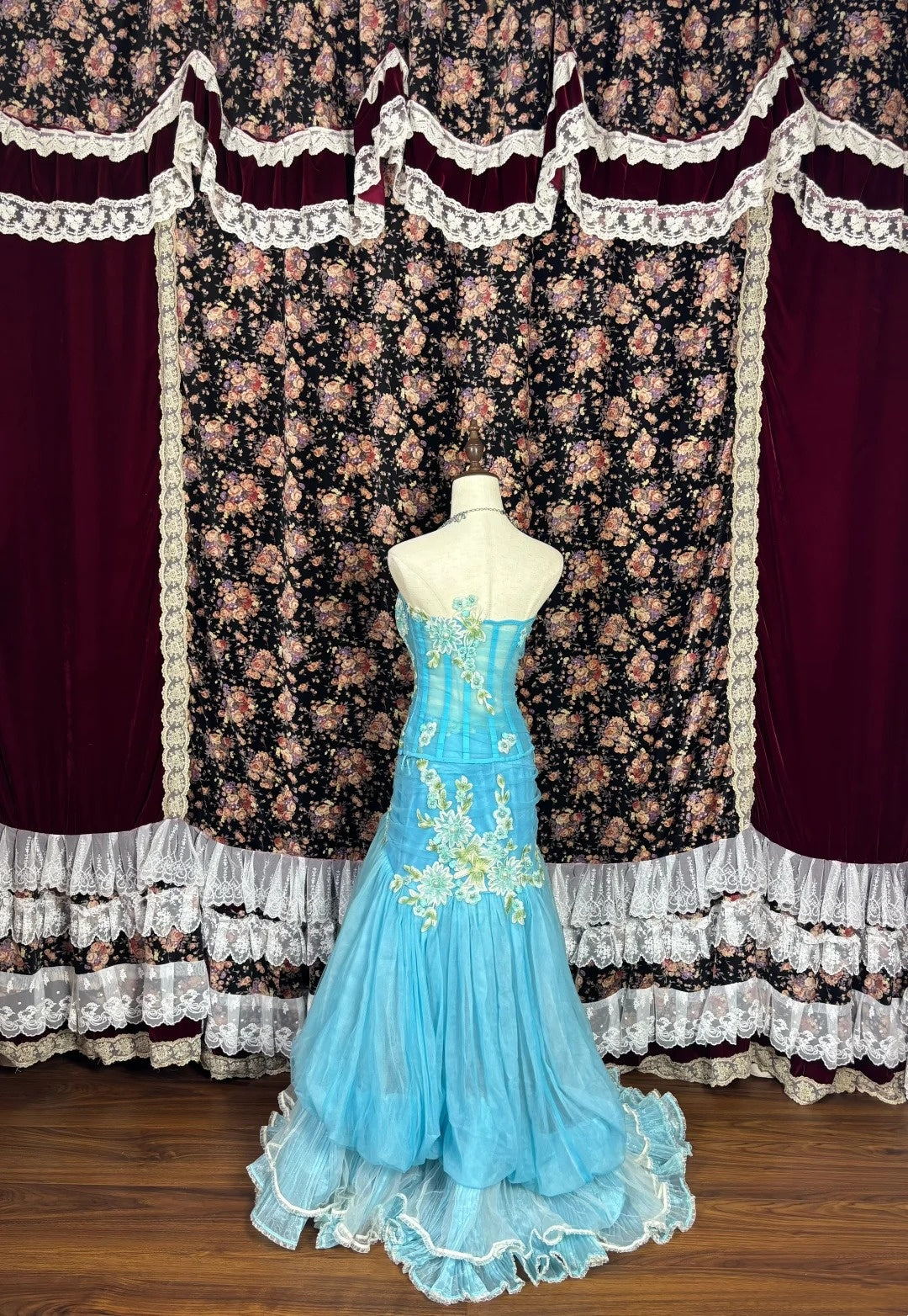 Stunning Prom Dress Strapless Pleated Tiered Evening Dress Gala Dress     D3018