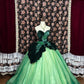 Gorgeous Prom Dress Green Sweetheart Velvet Tulle Ball Gown Evening Dress Birthday Party Dress    D3019