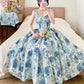 Beauty Prom Dress Off Shoulder Pleated Print Evening Dress Birthday Party Dress Gala Dress    D3021