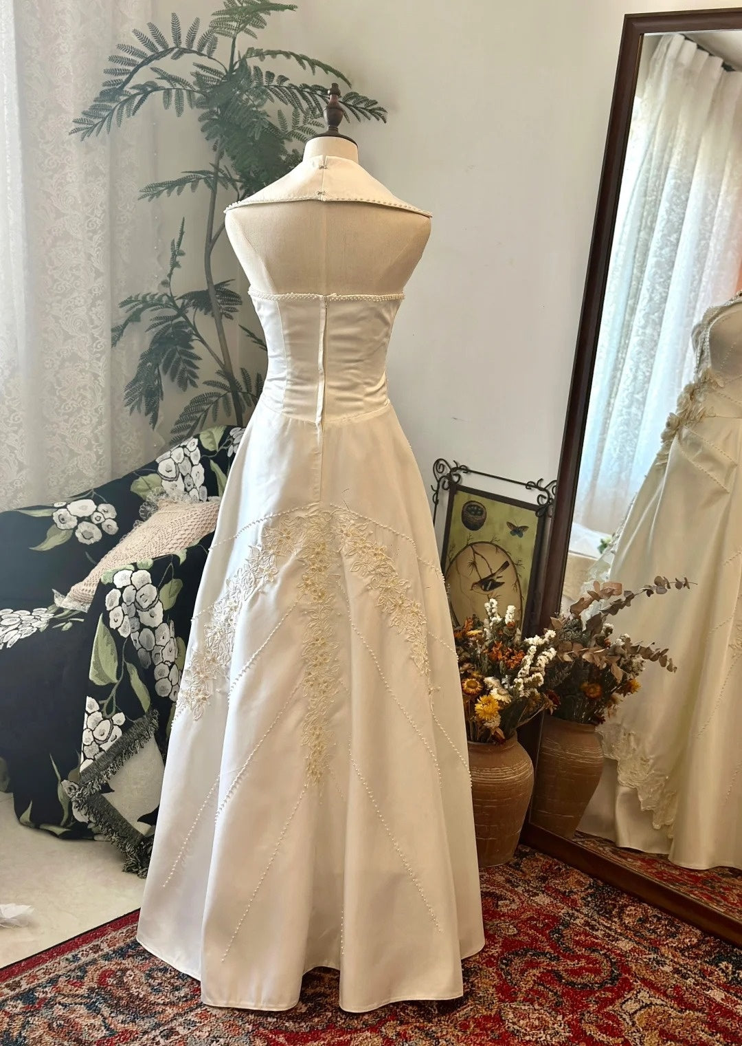 Elegant Prom Dress A Line V-neck Flower Evening Dress Gala Dress    D3024