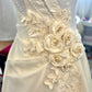 Elegant Prom Dress A Line V-neck Flower Evening Dress Gala Dress    D3024